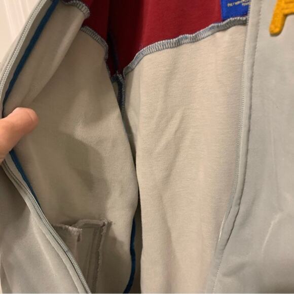 Abercrombie & Fitch Burgundy and Gray Track Jacket - Picture 7 of 16